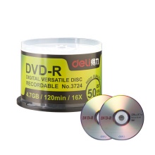 得力3724-DVD-R刻录盘 直径120mm 16x4.7GB 50片/桶（计价单位：筒）