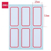 得力7182自粘性标贴(白)25*53mm每张6枚 每本12张(本)