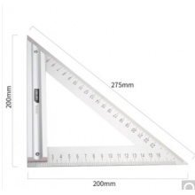 得力(deli) 三角尺200mm 木工不锈钢绘图多功能45度装修尺DL4040 