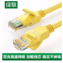 绿联 超五类网线 RJ45百兆八芯双绞非屏蔽网络跳线 CAT5e家用工程装修宽带成品监控网线 10米 30642 Cat5e网线 26AWG 