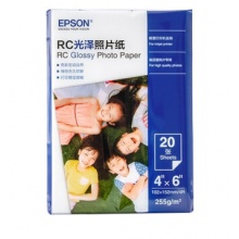 爱普生（EPSON）S450385 RC光泽照片纸 6英寸/4R/20张 证件照/生活照//照片墙/手账/小报打印 