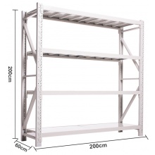 货架仓储仓库货架库房货物架置物收纳架储物架子200kg/层 白色200*60*200四层主架 