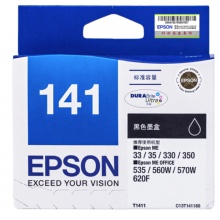 爱普生（Epson）T141原装墨盒 适用ME33 35 330 350 560W 570W打印机 T1411 黑色墨盒 