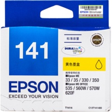 爱普生（Epson）T141原装墨盒 适用ME33 35 330 350 560W 570W打印机 T1414 黄色墨盒 