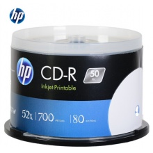 惠普（HP） CD-R可打印 光盘/刻录盘 空白光盘 52速700MB 桶装50片 