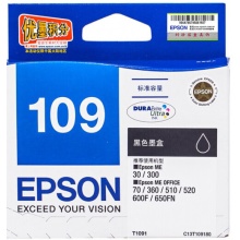 爱普生（EPSON） t109 T1091墨盒ME30/300/360/600F原装墨盒 T1091黑色墨盒C13T109180 