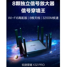 锐捷（Ruijie）无线路由器 千兆家用WiFi6 穿墙王3200M Mesh组网 星耀X32PRO 星耀X32 PRO